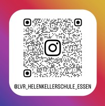 Das Bild zeigt den QR-Code zu unserem Instagram-Account vor dem Hintergrund des Instagram Logos.