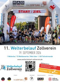 Das Bild zeigt den Start des Welterbelaufs. Viele L&auml;ufer begeben sich auf die Strecke.